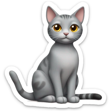 Two grey cats, one is a house cat and the other one is a oriental cat sticker