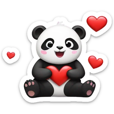 Un panda enamorado sticker