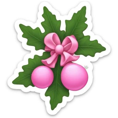 Pink mistletoe  sticker