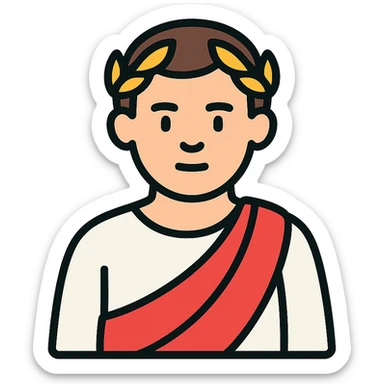 color outline icon of Tiberius Gracchus wearing a Roman toga sticker