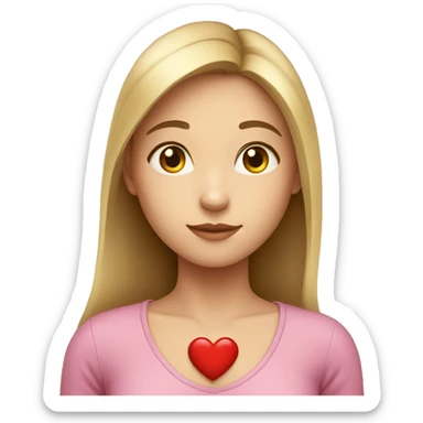 Girl with there heart coming from her chest sticker