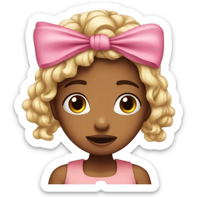 Cute girly with a bow on her head crying  sticker