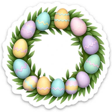 Pastel Easter wreath sticker