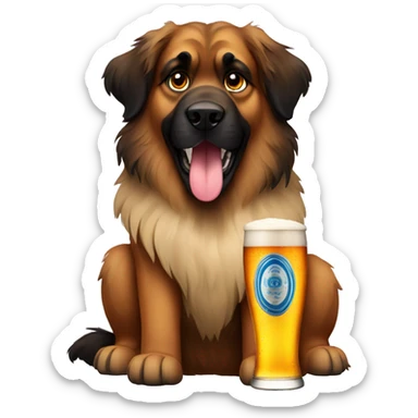Leonberger with beer sticker
