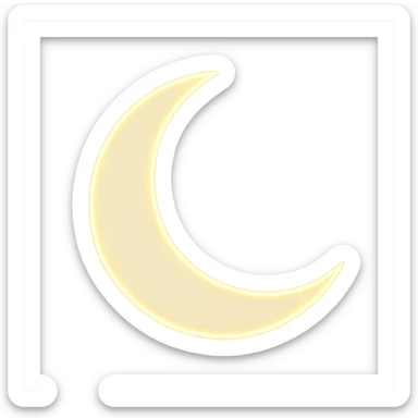 crescent moon, digital illustration sticker