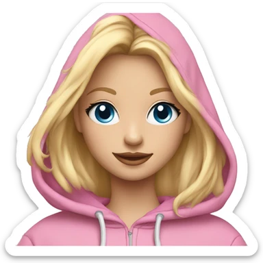 dancing-white-blond-girl-pink-oversized-hoodie-blue-eyes-tracksuit sticker
