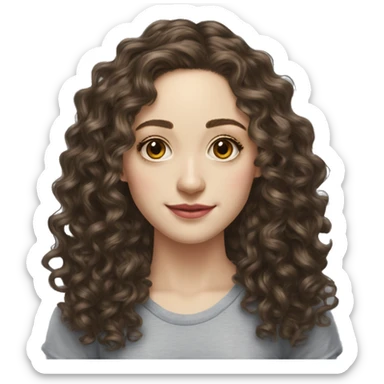 emmy rossum long curly hair teenager hyperrealistic sticker