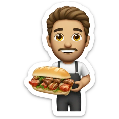 Italian guy with kebab  sticker