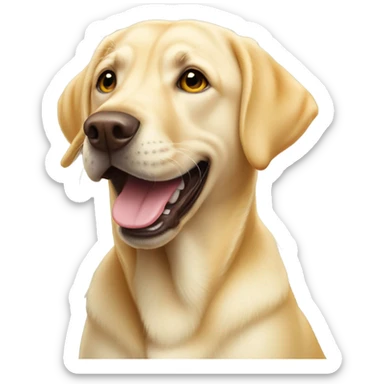 Yellow lab smiling with nose to ground sticker