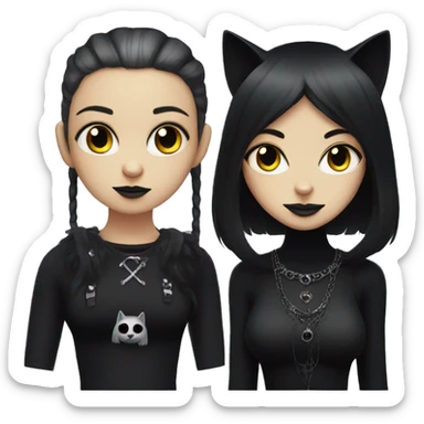 Black cat and goth girl sticker