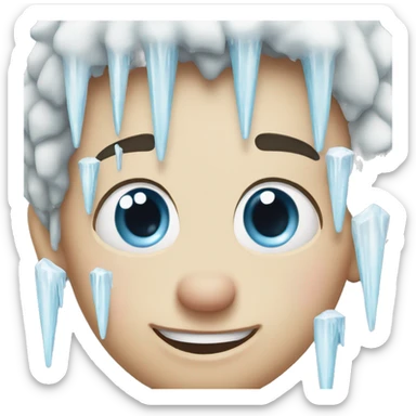 Frozen icicle face sticker