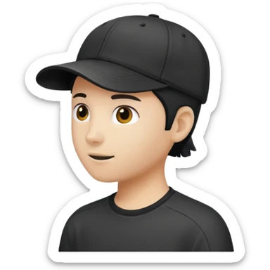 black baseball cap sticker