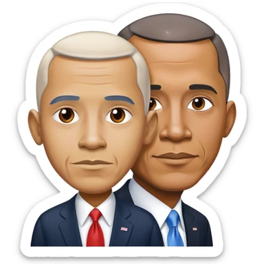 Obama and trump sticker