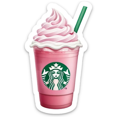 Starbucks drink that is pink with strawberries  sticker