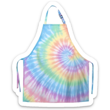 Realistic pastel tie dye apron tied in the front. sticker