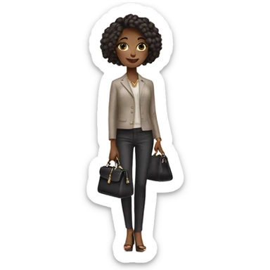 Chic girl carrying designer bag sticker