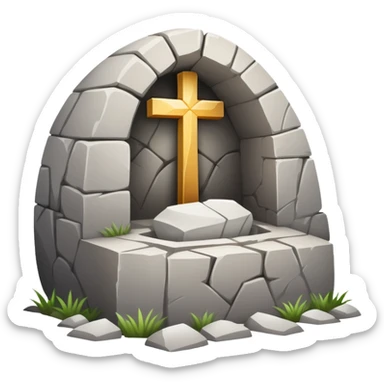 He is risen text with empty tomb sticker