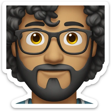 27 Year Old Man, beard, black Hair, Eyeglasses sticker