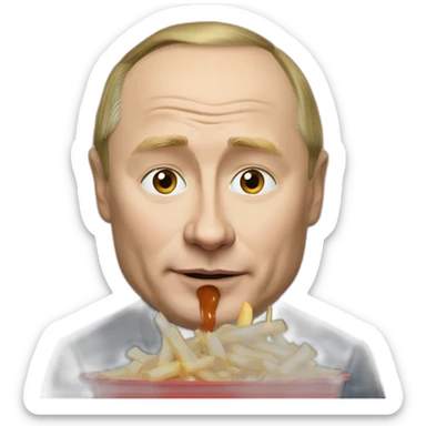 Putin eating poutine from Canada sticker