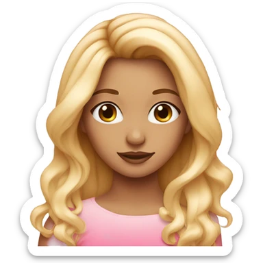 pink into blonde ombre heart sticker