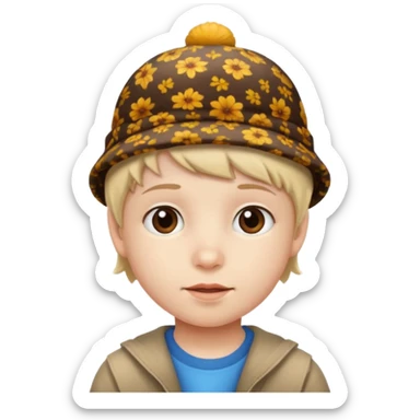 print hat with kid sticker