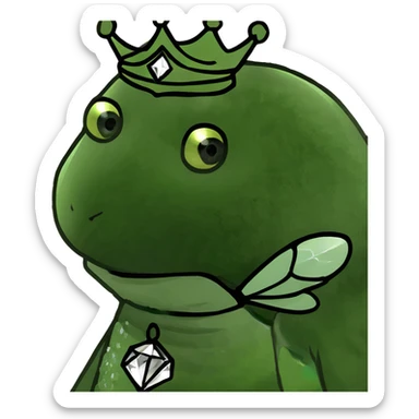 Fancy mint green queen bee with diamond jewelry, rhinestone embellishments, and glitter sparkles sticker