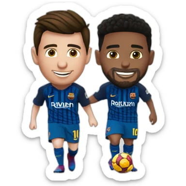 messi abrazandoze con cristiano ronaldo sticker