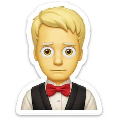 simpson guy, wearing Roman ancient custome, red bow tie sticker