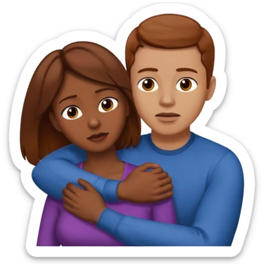 Une homme châtain possessif qui essaye d’attraper le cou de sa femme brune sticker