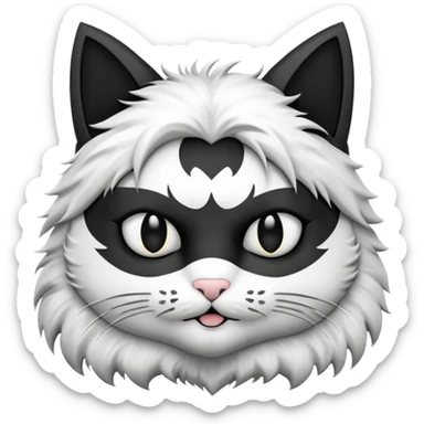 animalistic batman black and white kitty sticker
