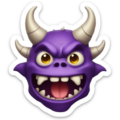 sinister solo horned grin monster sticker