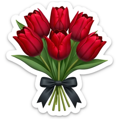 Dark red tulip bouquet sticker