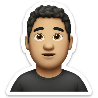 Fat young man with dark hair sticker