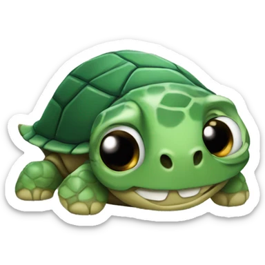 emoji turtle with skull fac  sticker