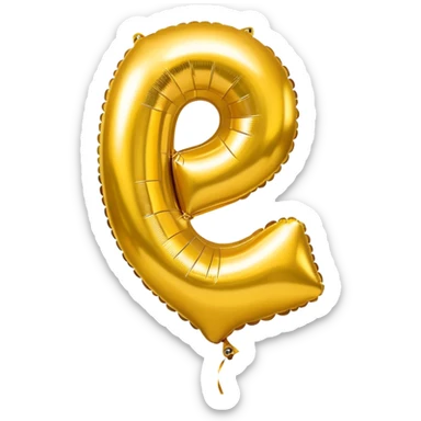 the number 2 in gold balloons sticker