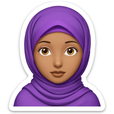 Brownskin girl with purple hijab sticker