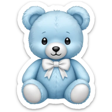 Light blue teddy with white bow sticker