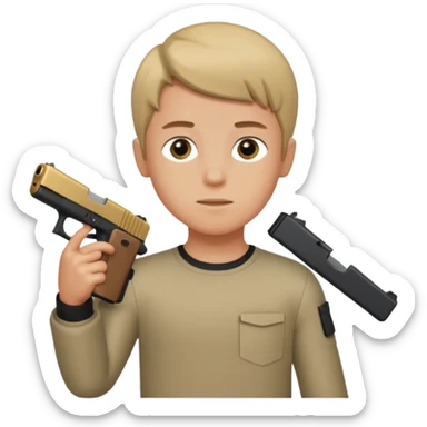 Boy with glock sticker