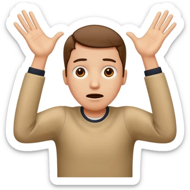 confused face with arms thrown up in confusion  sticker