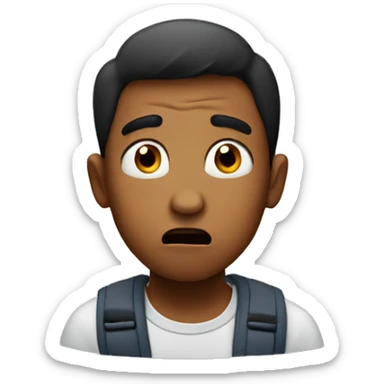 Confused Boy scared sticker