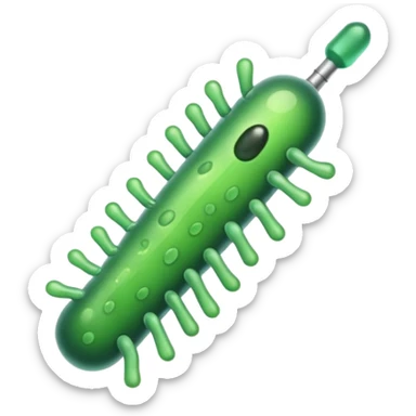 bacteria verde y sola sticker