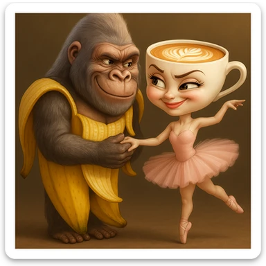 Edit the image to give both characters different mischievous expressions, keeping their original style, outfits, and colors exactly as in the reference image. sticker