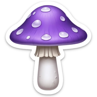 cogumelo fantasma fantasma roxo e branco sticker