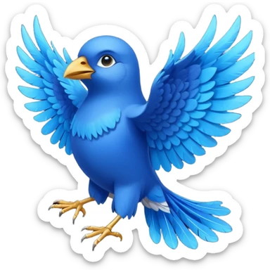 blue bird with open wings sticker