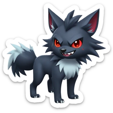 Cool Edgy Zorua-Zoroark-Mightyena full body sticker