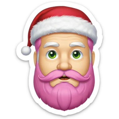 Un père noël avec une barbe jaune, verte, bleu et rose sticker