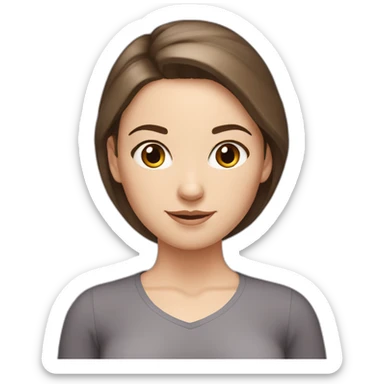 White girl brunette hair doing yoga sticker