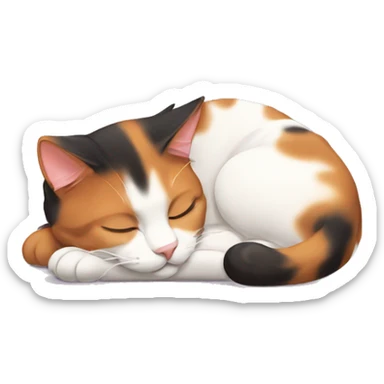 Calico cat sleeping  sticker