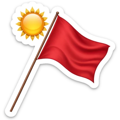 Red flag northwest background is blue with sun sticker