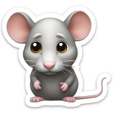 very sad rat sticker
